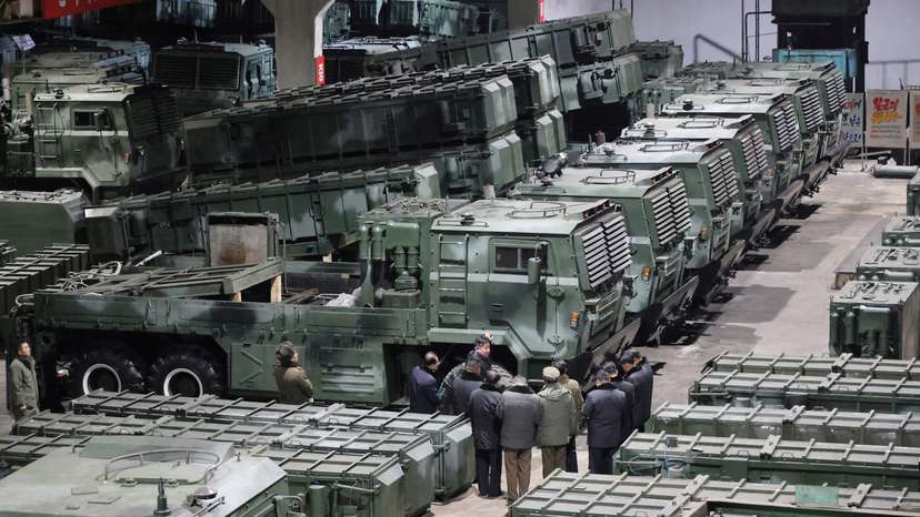 North Korean leader Kim Jong Un visits a munitions factory