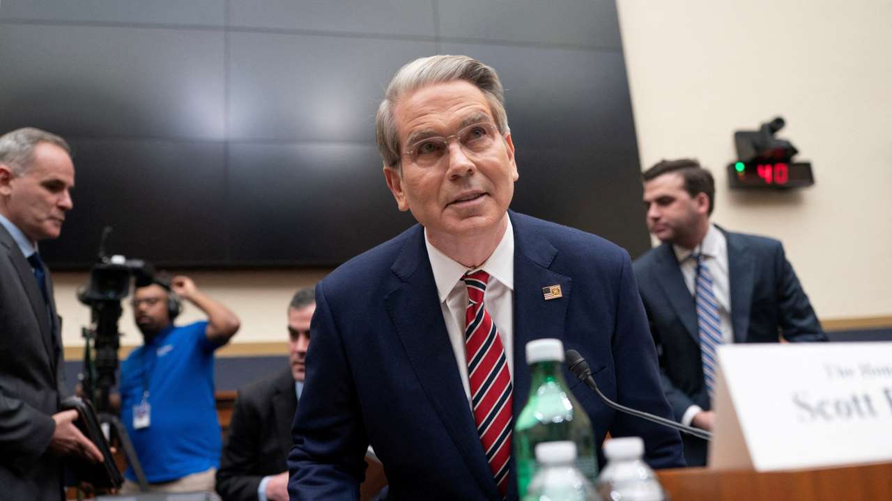 FILE PHOTO: U.S. Treasury Secretary Scott Bessent testifies before the House Financial Services Committee