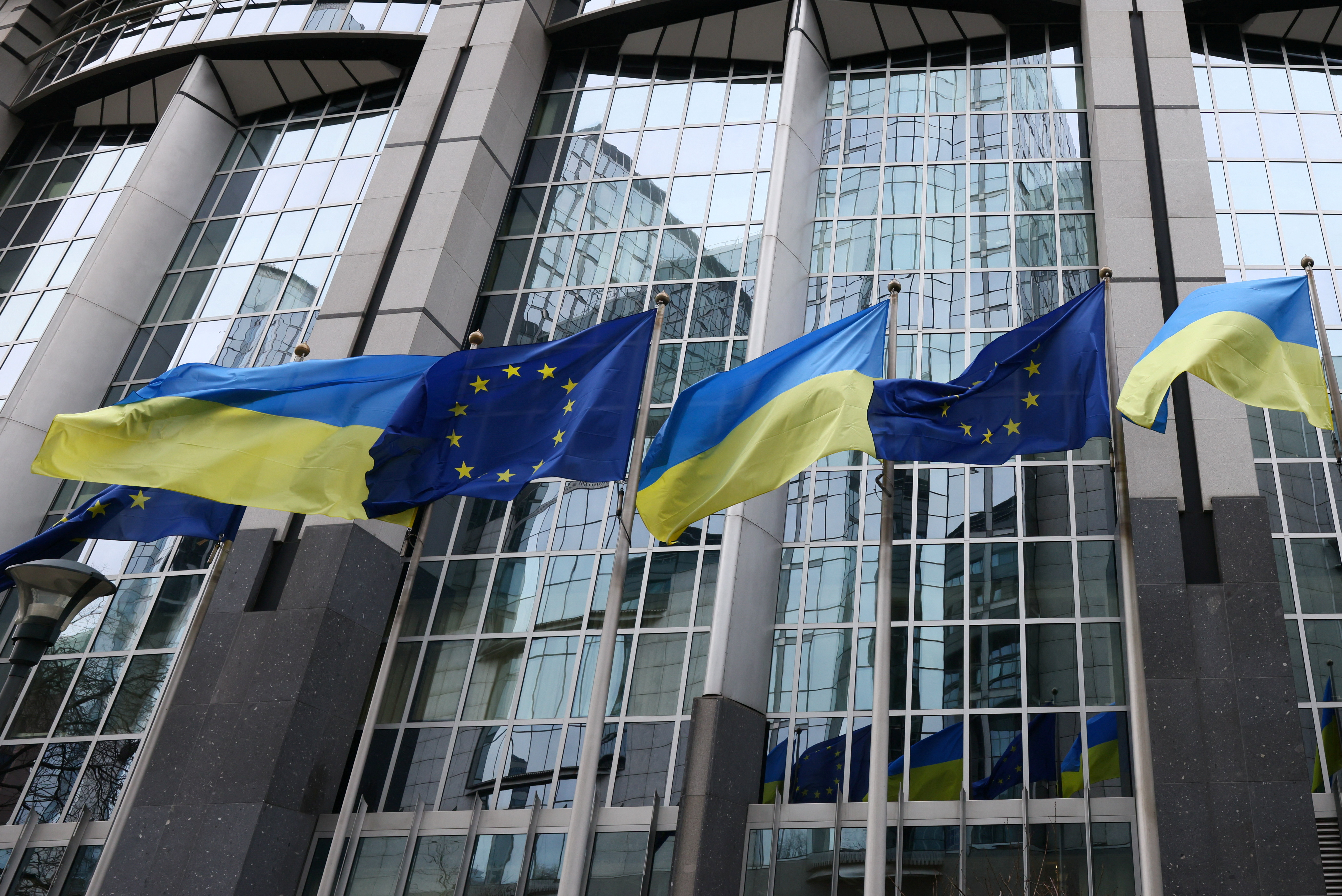 Commemorations marking the first anniversary of the Russian invasion of Ukraine, in Brussels