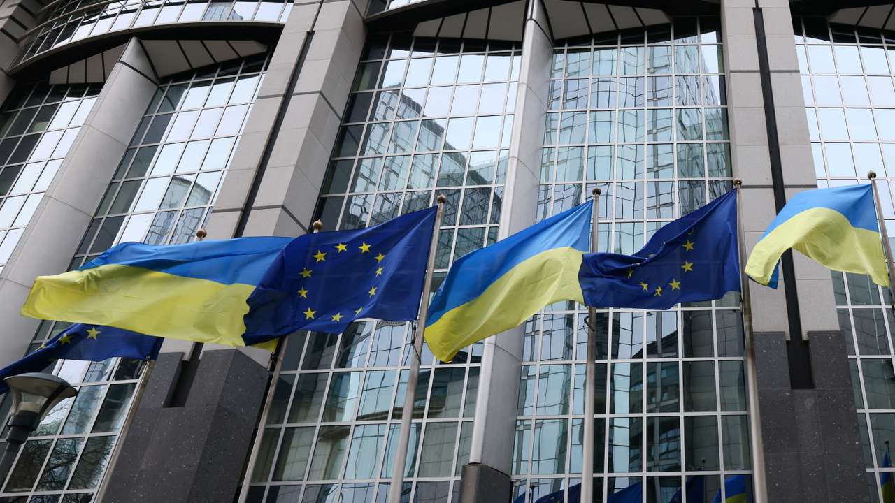 Commemorations marking the first anniversary of the Russian invasion of Ukraine, in Brussels