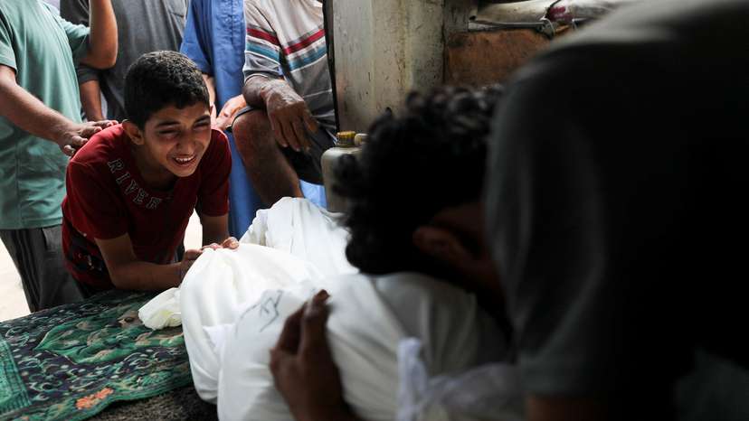 Funeral of Palestinians killed in an early morning Israeli strike, in Gaza City
