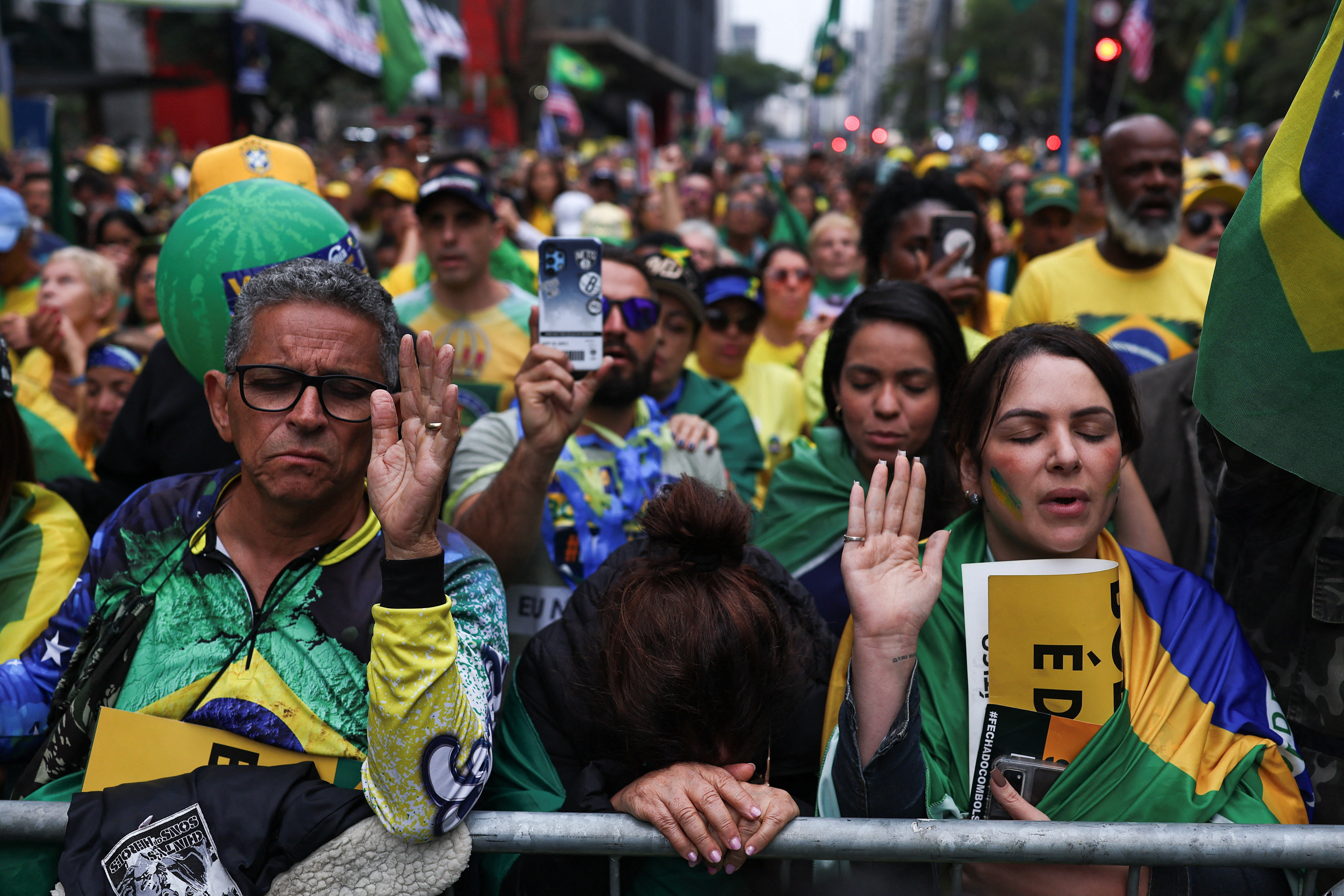 Bolsonaro supporters hold a protest in favor of former president, in Sao Paulo