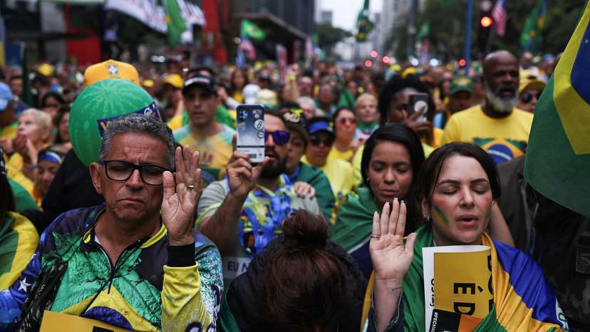 Bolsonaro supporters hold a protest in favor of former president, in Sao Paulo