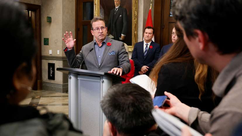 Canada's Bloc Quebecois leader Blanchet attends press conference in Ottawa