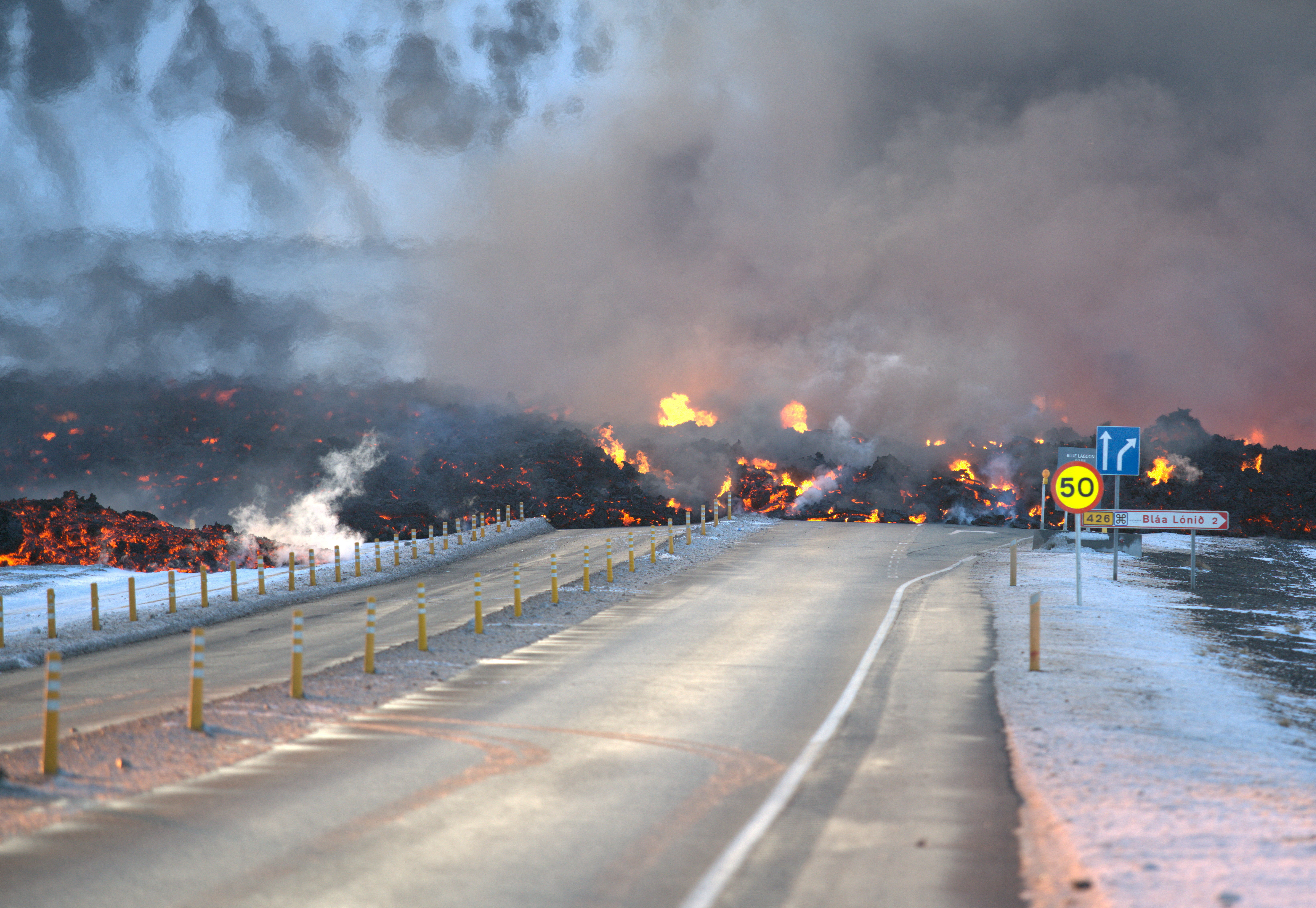 Volcanic eruption near Grindavik in Iceland