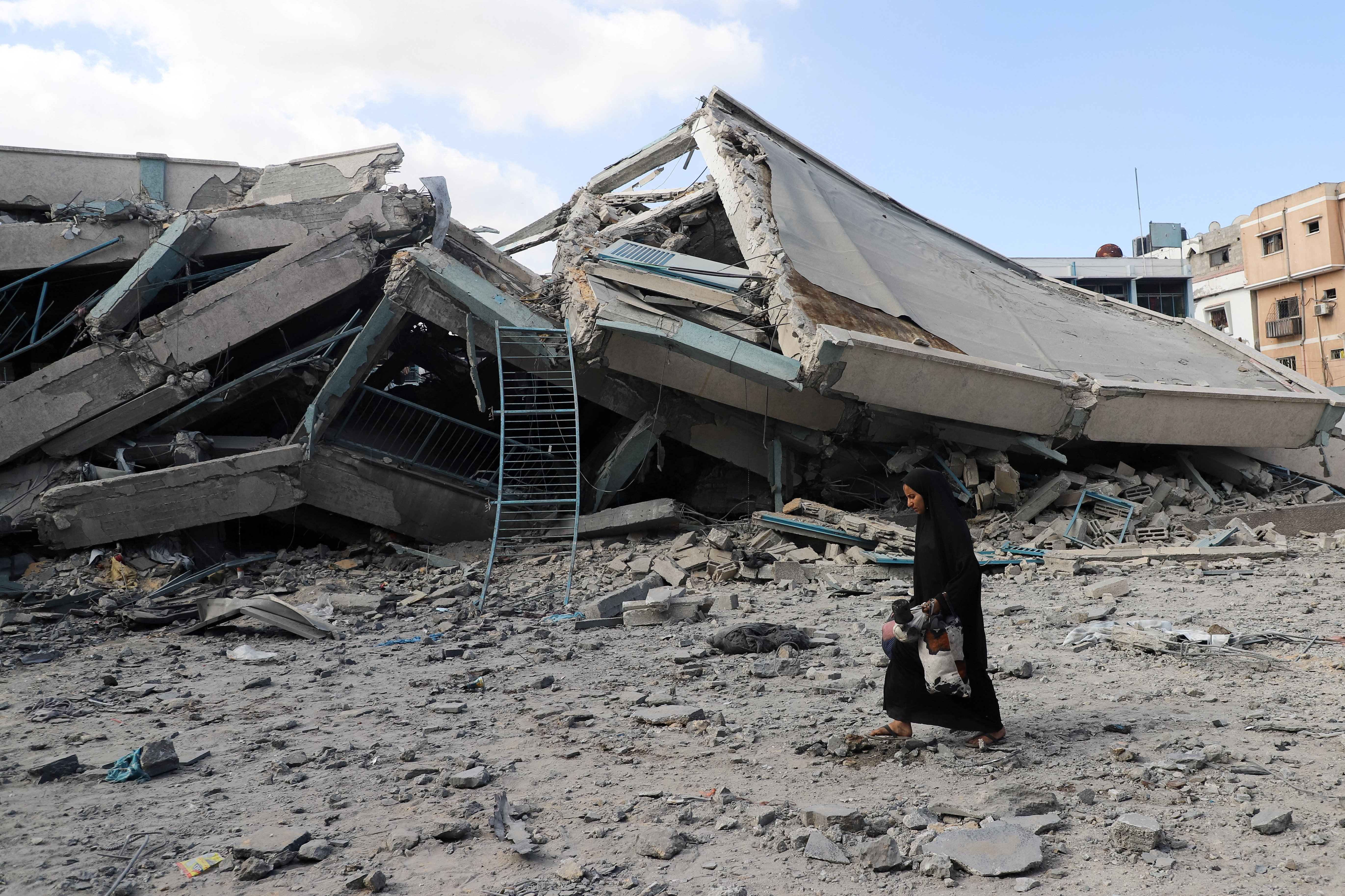 Aftermath of Israeli strikes on a UN school-turned shelter in Gaza City