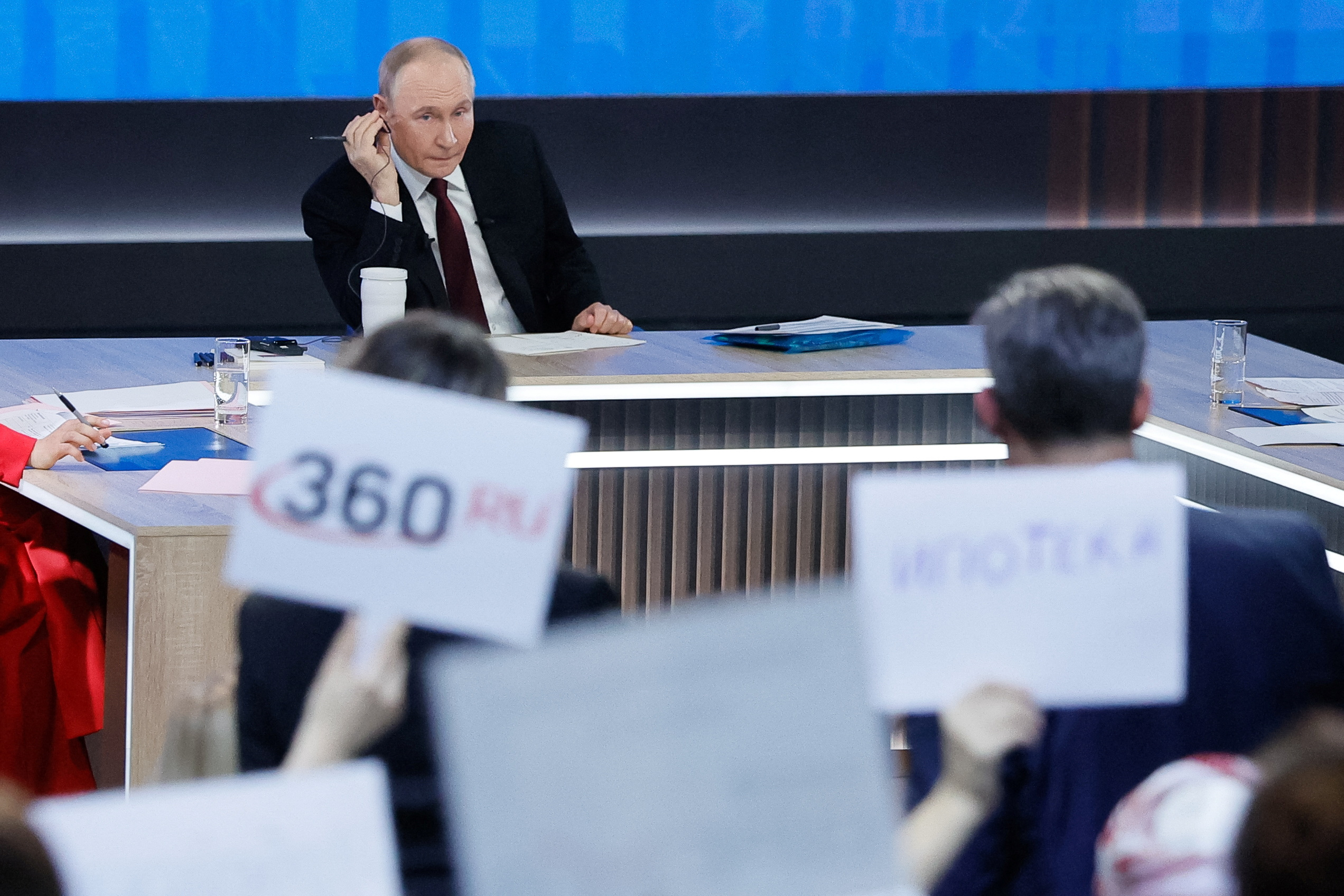 Russia's President Putin holds the annual press conference in Moscow