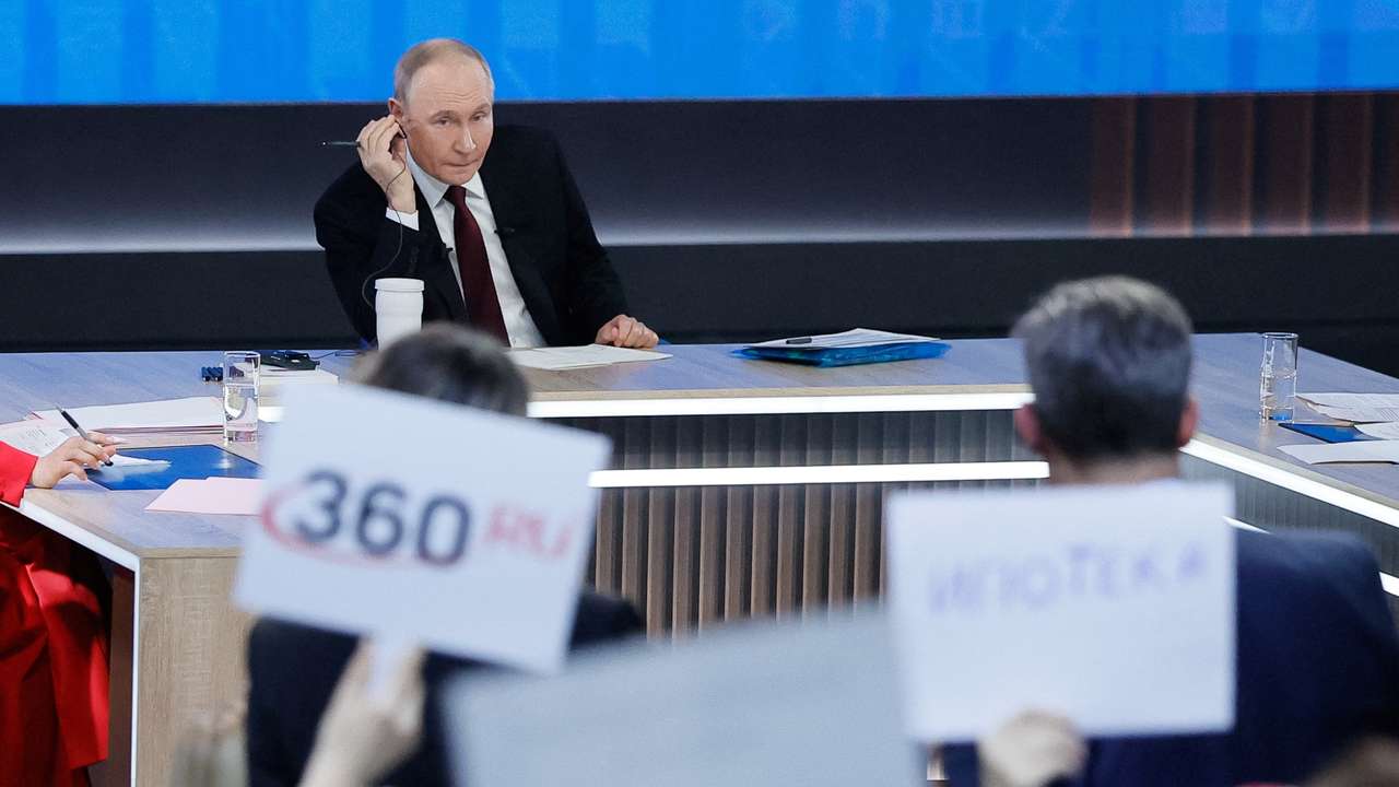 Russia's President Putin holds the annual press conference in Moscow