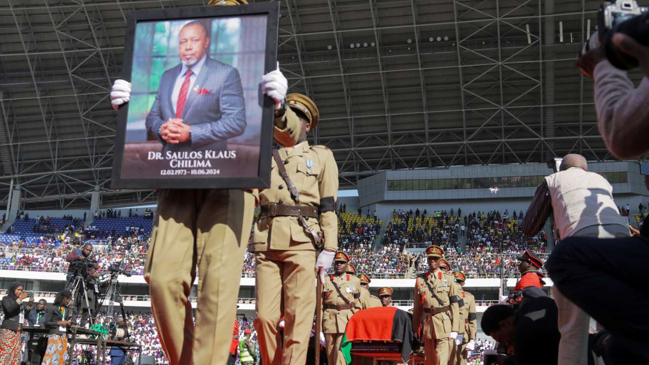 Malawians mourn Vice President Chilima during ceremony in Lilongwe