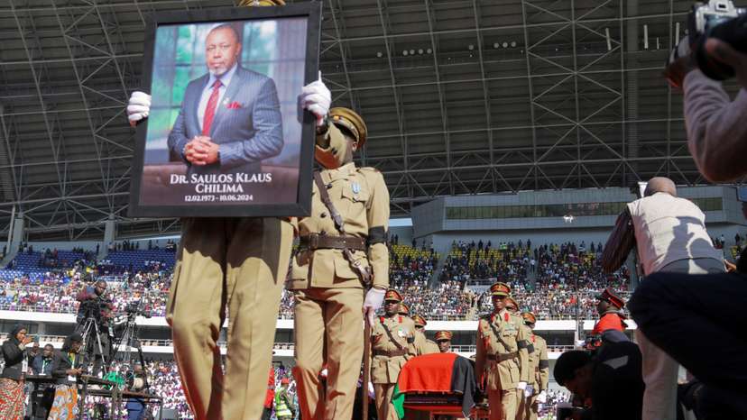 Malawians mourn Vice President Chilima during ceremony in Lilongwe