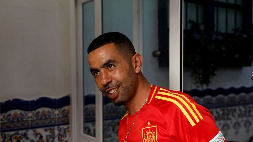 FILE PHOTO: Mounir Nasraoui, father of soccer player Lamine Yamal, smiles in Bar El Cordobes at Rocafonda neighbourhood in Mataro