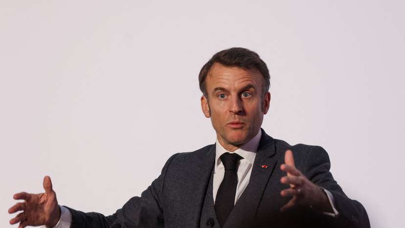 France's President Emmanuel Macron visits Prague