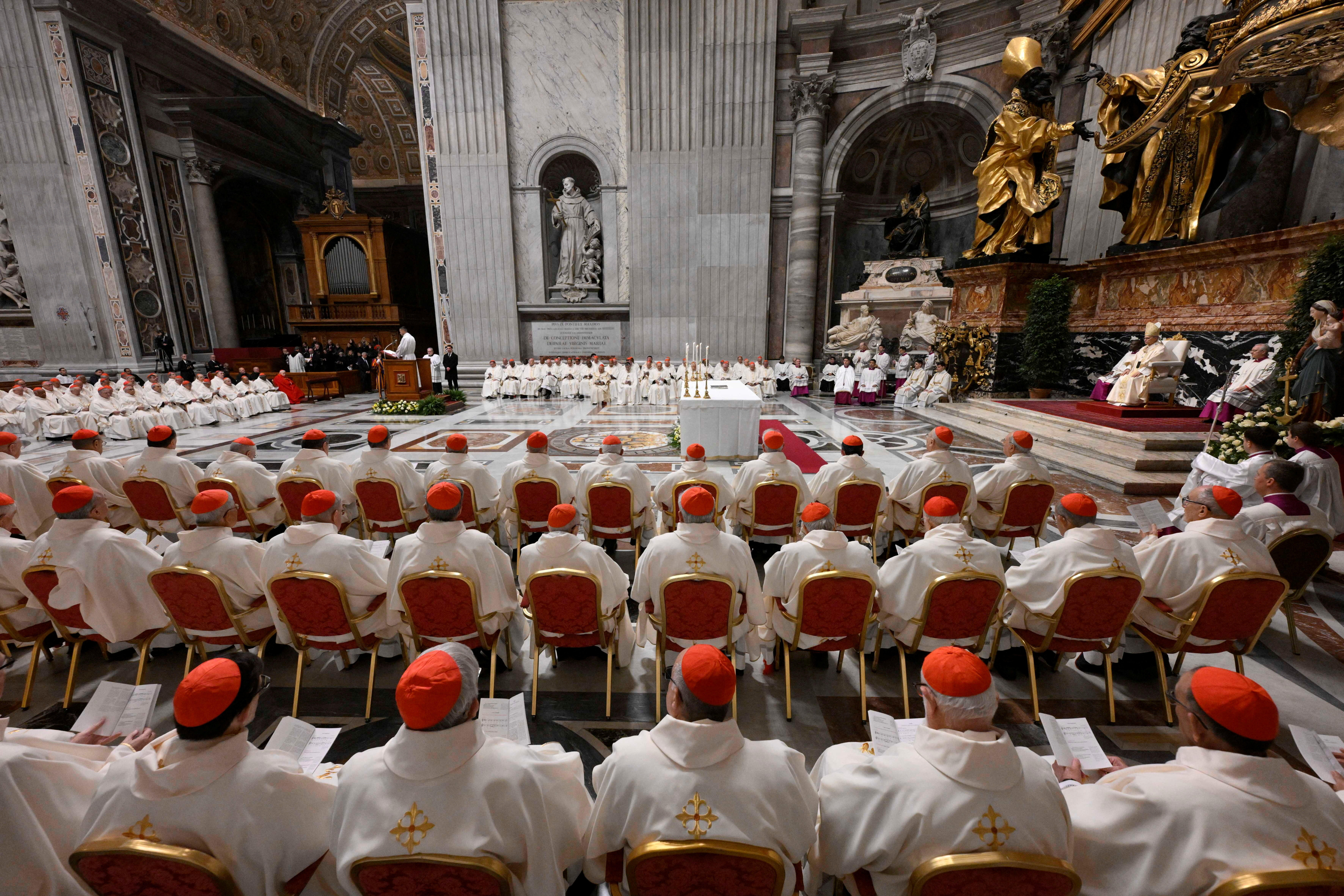 Pope Leo XIV meets with the world's Catholic cardinals as part of a two-day summit, at the Vatican