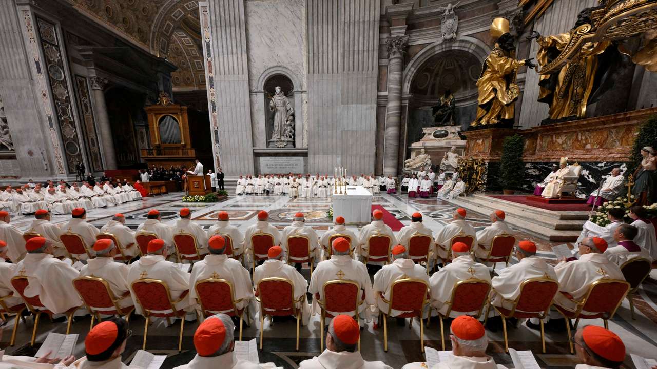 Pope Leo XIV meets with the world's Catholic cardinals as part of a two-day summit, at the Vatican
