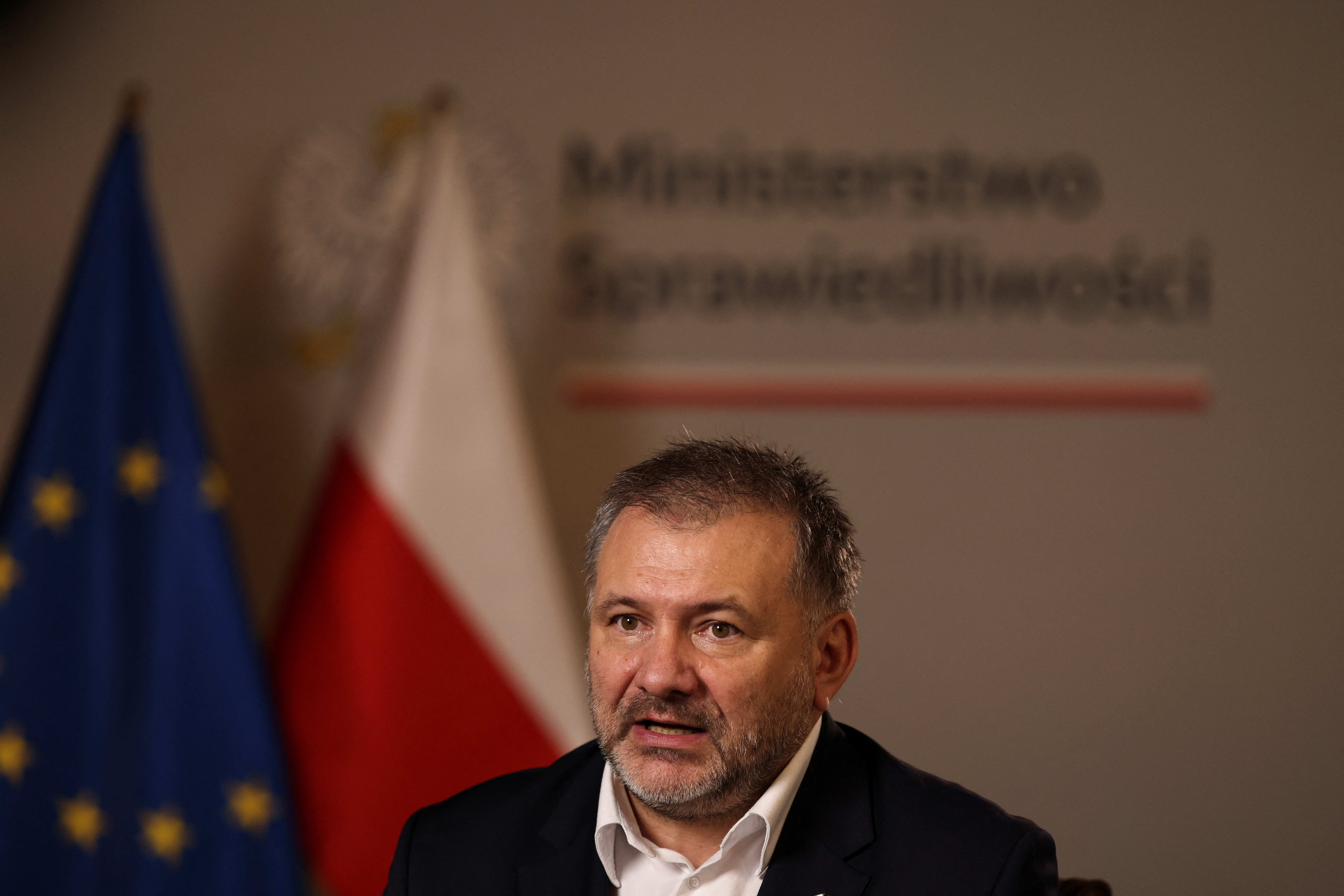 Polish Justice Minister Zurek attends interview with Reuters in Warsaw