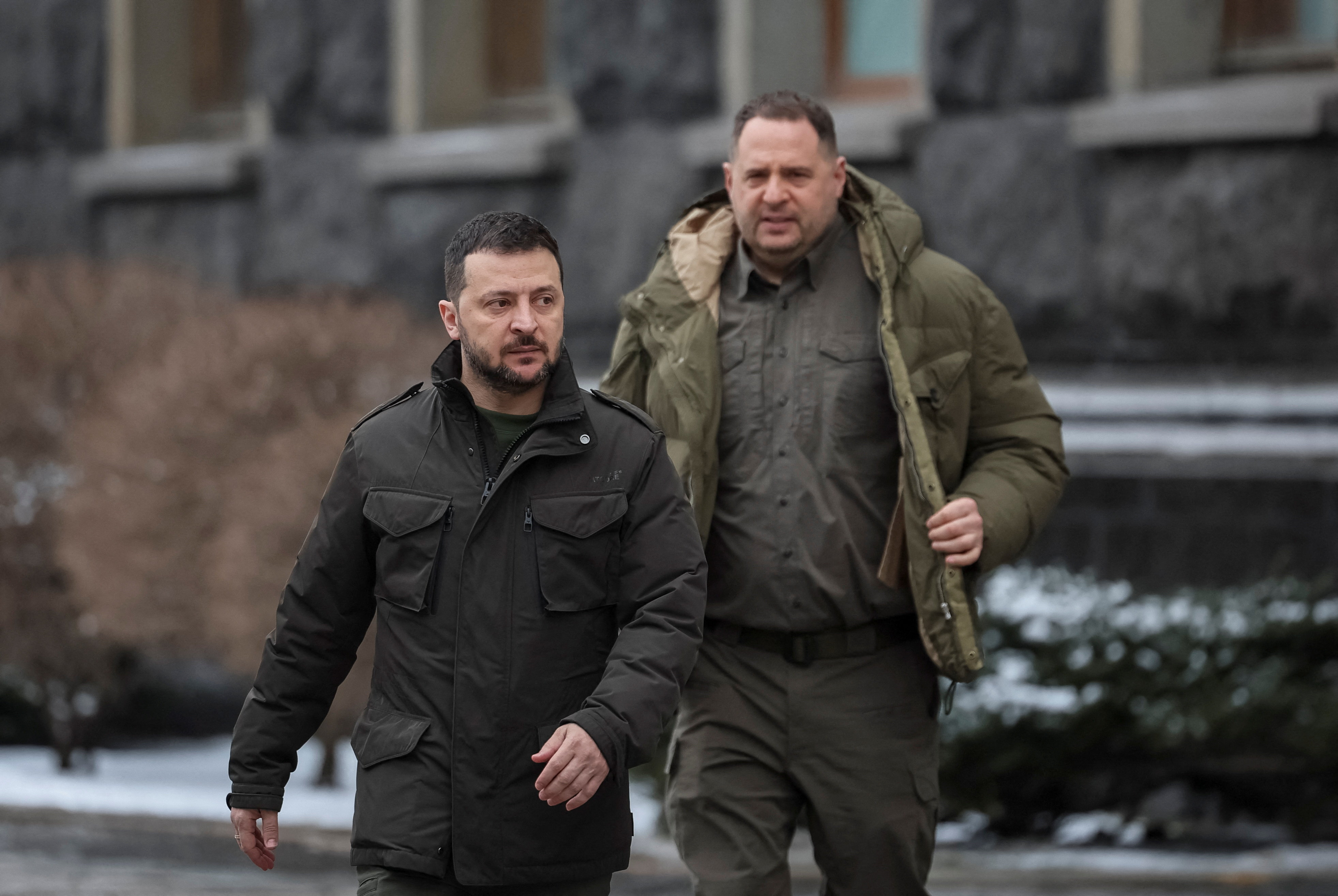 FILE PHOTO: Ukraine's President Zelenskiy amnd Head of Presidential Office Yermak in Kyiv