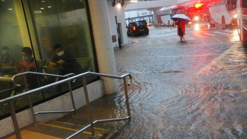 Heavy rains in Hong Kong