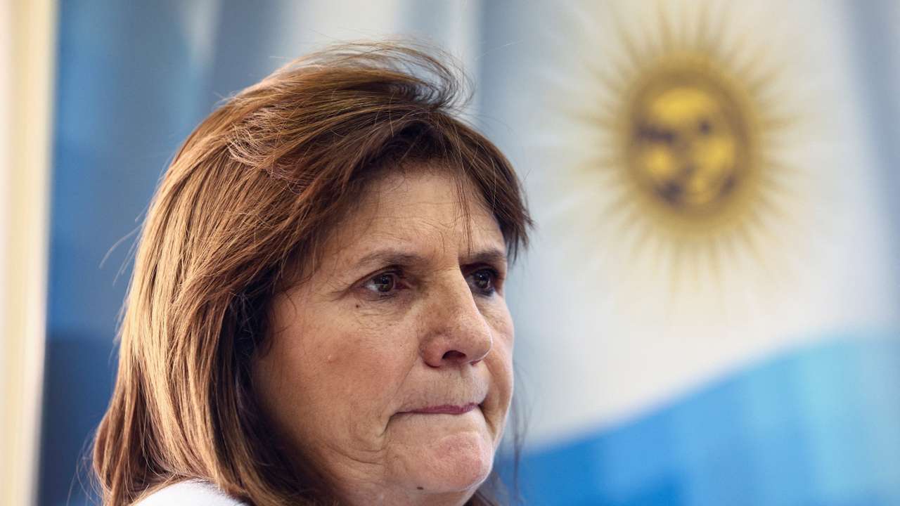 Patricia Bullrich attends a press conference, in Buenos Aires
