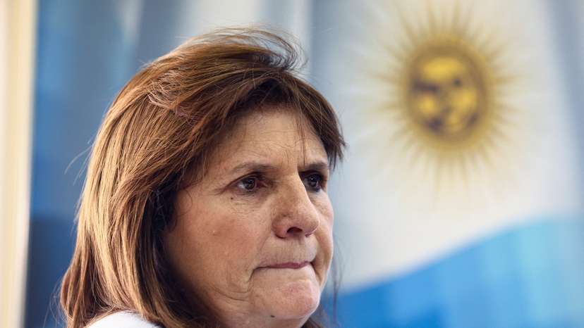 Patricia Bullrich attends a press conference, in Buenos Aires