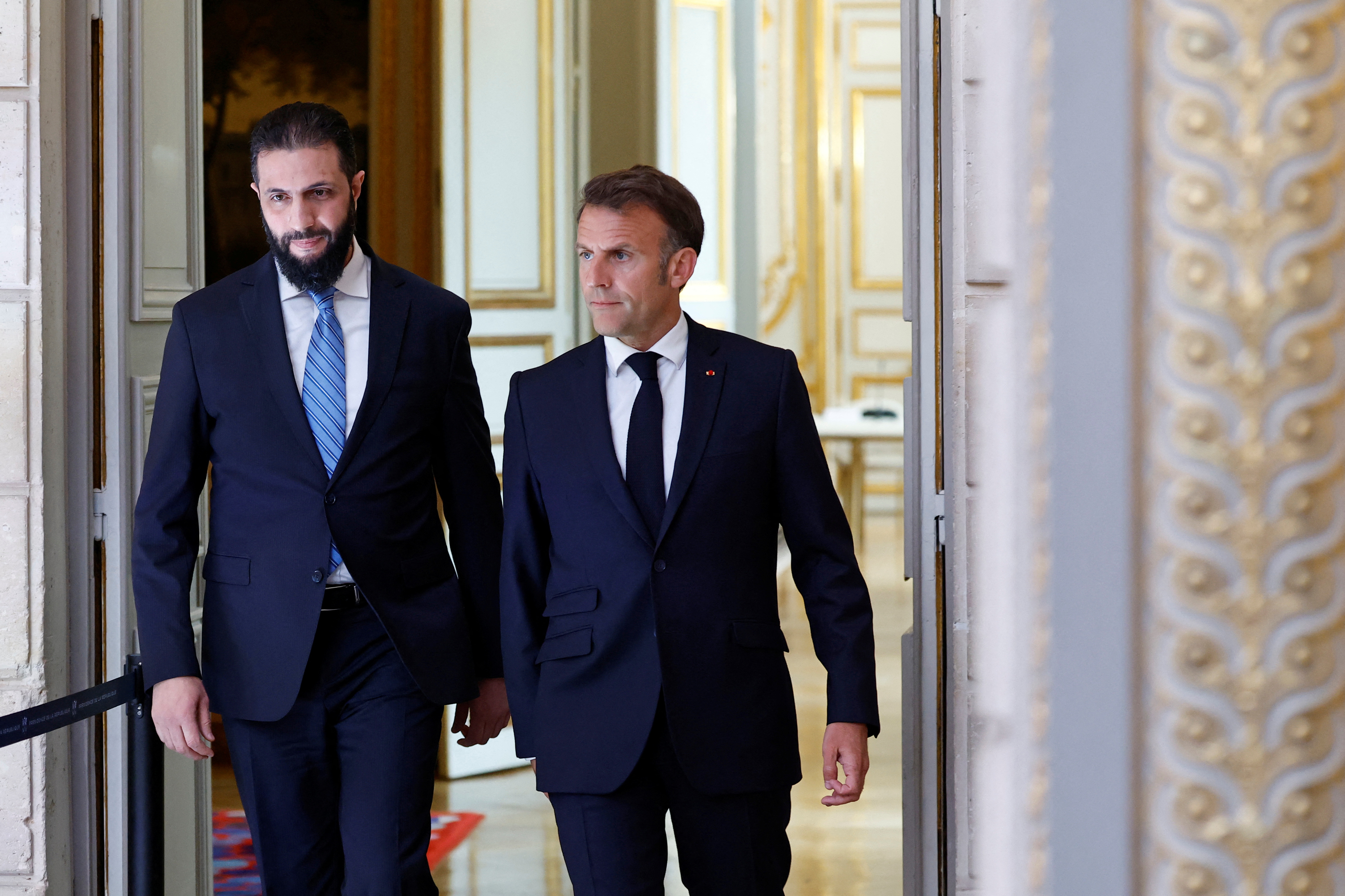 French President Macron meets Syria's President Ahmed al-Sharaa in Paris