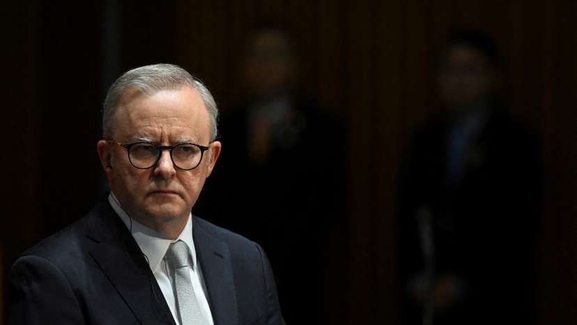 FILE PHOTO: Australian Prime Minister Anthony Albanese speaks in Canberra