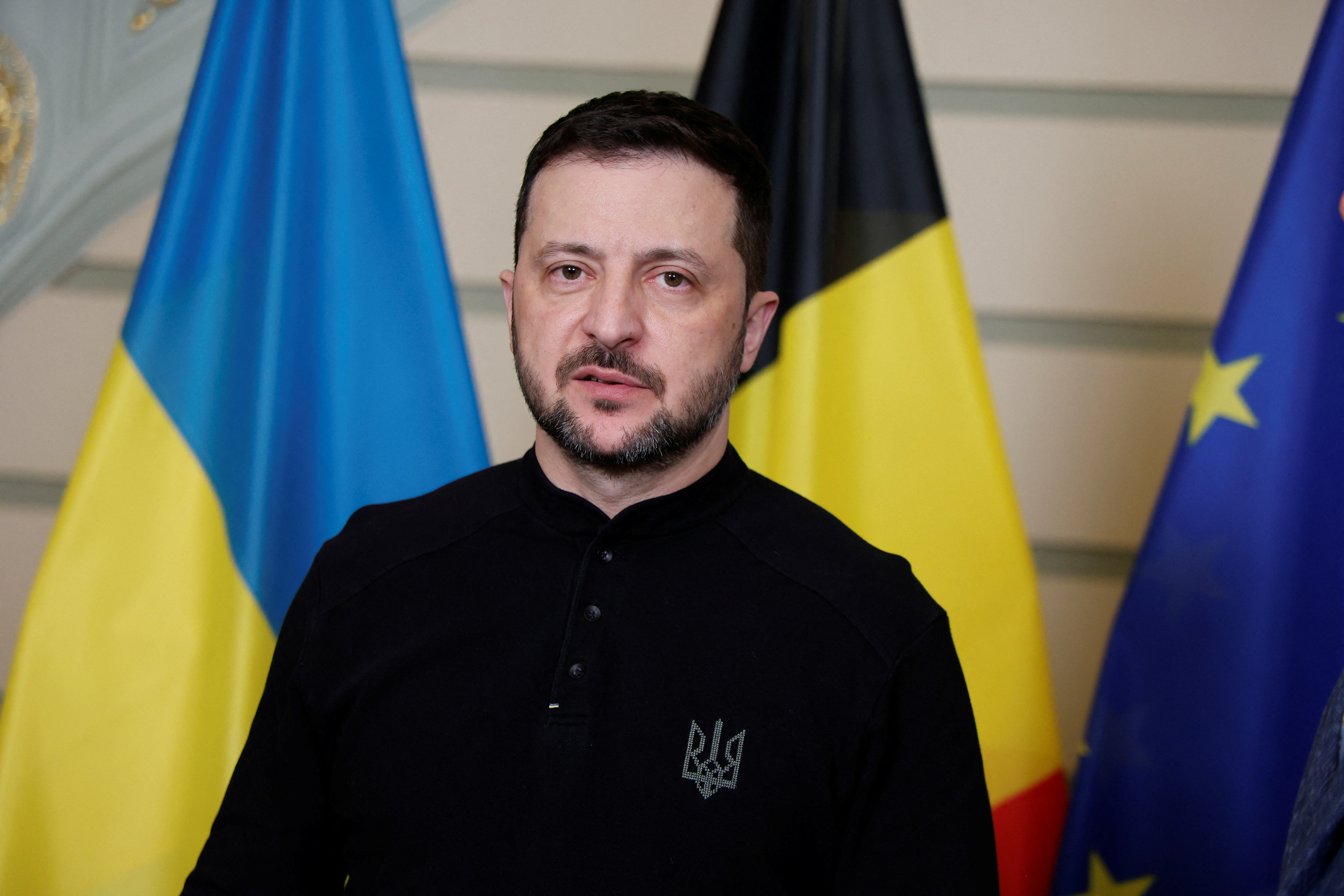 Ukrainian President Volodymyr Zelenskiy meets with Belgium's Prime Minister Bart De Wever in Brussels