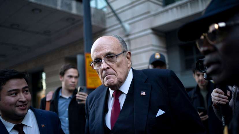Former New York Mayor Rudy Giuliani departs defamation lawsuit at the District Courthouse in Washington