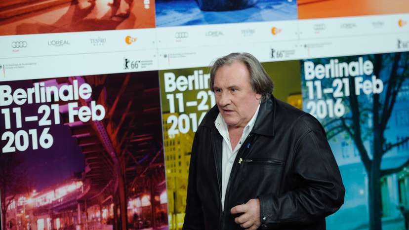 FILE PHOTO: Actor Depardieu arrives for news conference at 66th Berlinale International Film Festival in Berlin