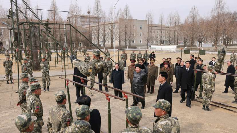 FILE PHOTO: North Korean leader Kim Jong Un visits the Kang Kon Military Academy, in Pyongyang