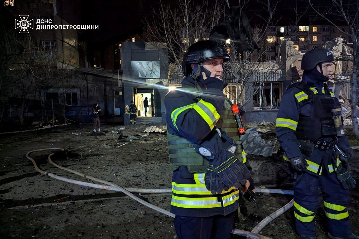 Aftermath of a Russian missile strike in Kryvyi Rih