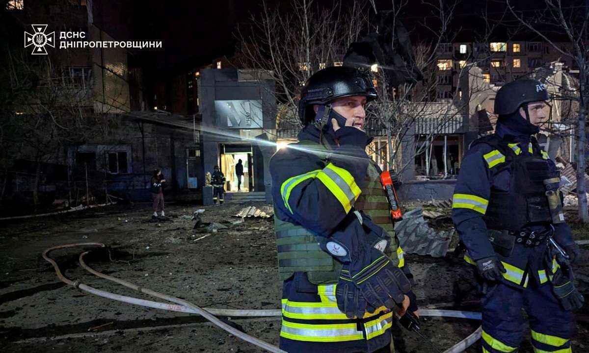Aftermath of a Russian missile strike in Kryvyi Rih