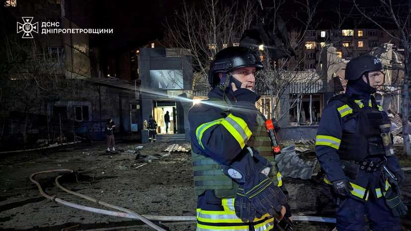 Aftermath of a Russian missile strike in Kryvyi Rih