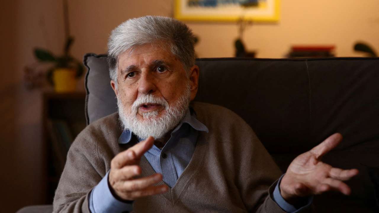 FILE PHOTO: Celso Amorim gives an interview in Sao Paulo