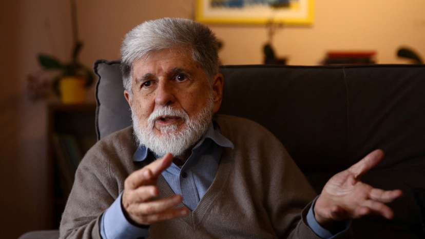 FILE PHOTO: Celso Amorim gives an interview in Sao Paulo