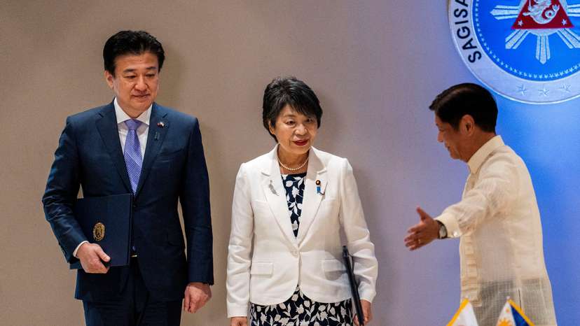 Japan Foreign Minister Yoko Kamikawa and Defence Minister Minoru Kihara meet with Philippine President Ferdinand Marcos Jr