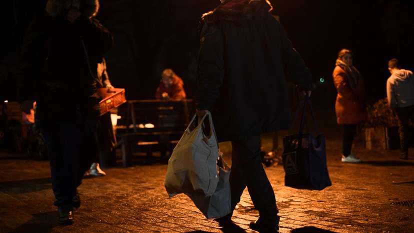 "Laib und Seele" campaign by food bank Berliner Tafel and broadcaster RBB ahead of Christmas, in Berlin