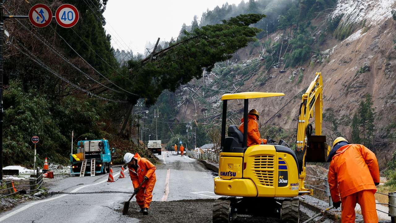 Aftermath of an earthquake, in Wajima
