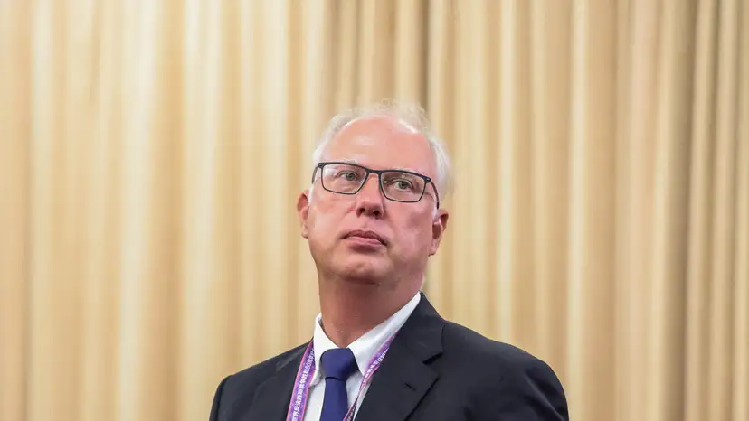 Russian President Vladimir Putin attends a meeting at Diaoyutai State Guesthouse in Beijing