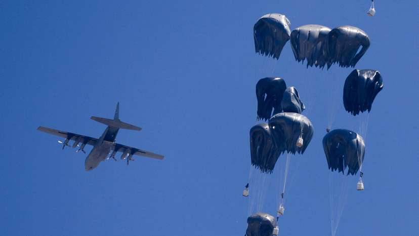 Humanitarian aid is airdropped over Gaza