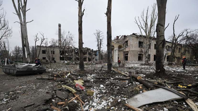 Aftermath of a Russian missile strike in Zaporizhzhia