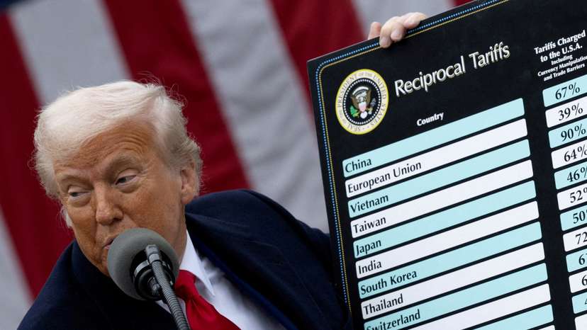 FILE PHOTO: U.S. President Trump delivers remarks on tariffs, at the White House