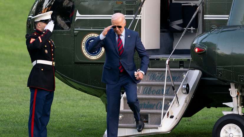 FILE PHOTO: U.S. President Joe Biden returns to the White House following a trip to North Carolina