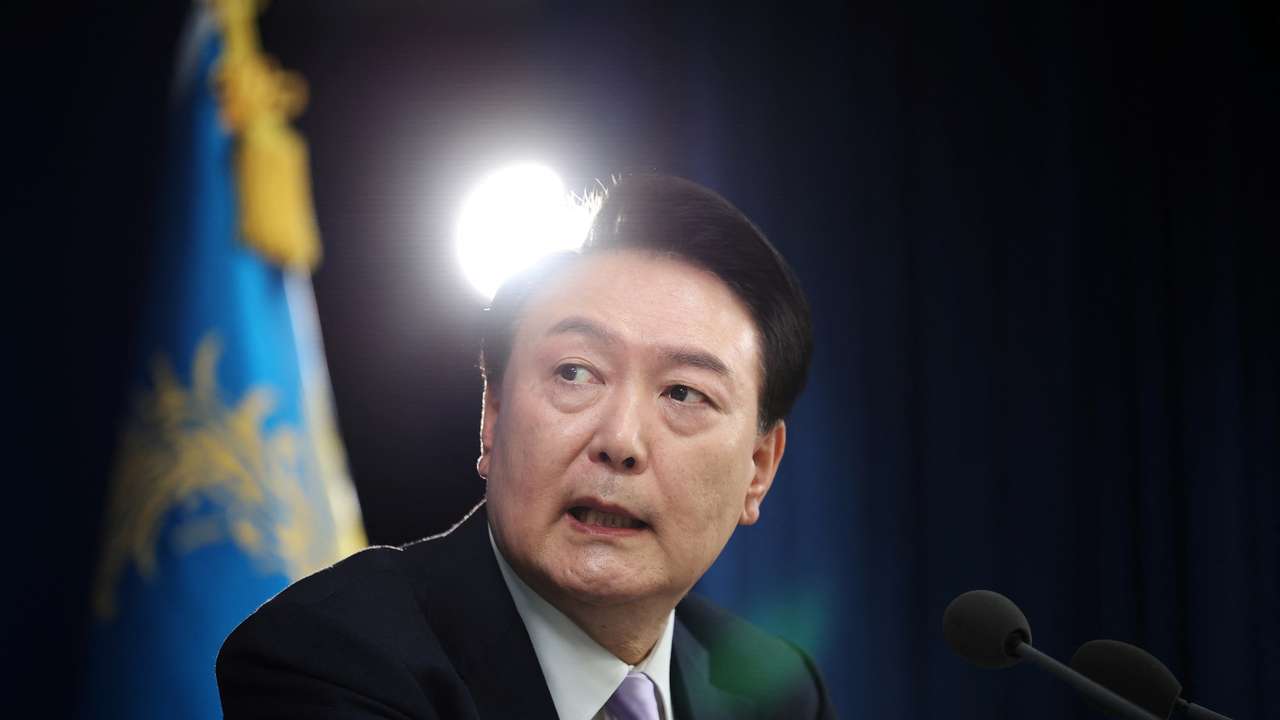 South Korean President Yoon Suk Yeol holds a press conference