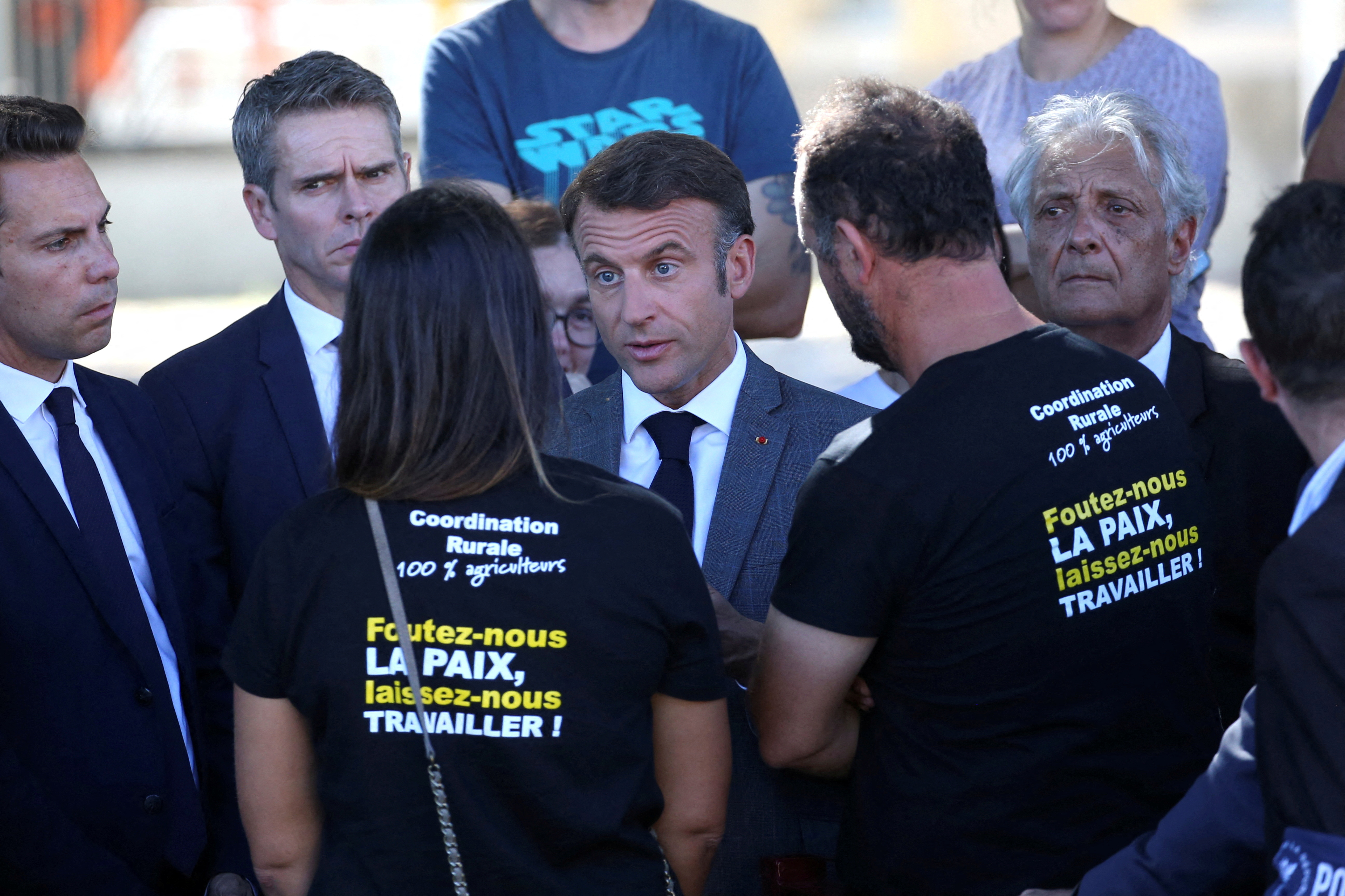 FILE PHOTO: French President Emmanuel Macron visits Clairac