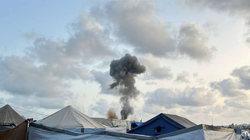 FILE PHOTO: Aftermath of an Israeli strike, in Khan Younis