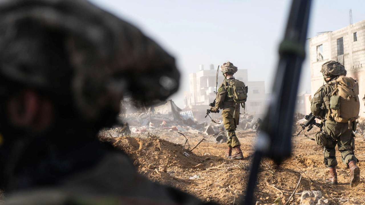 Israeli soldiers operate in the Gaza Strip