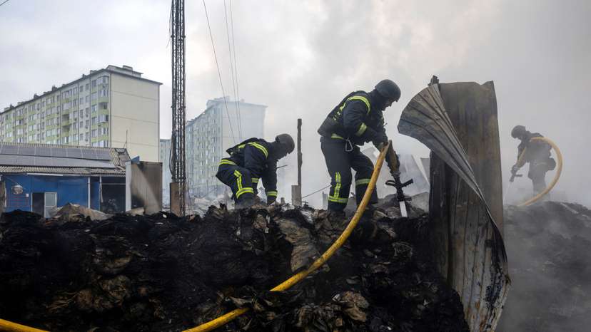 Aftermath of Russian drone and missile attack in Kyiv Region