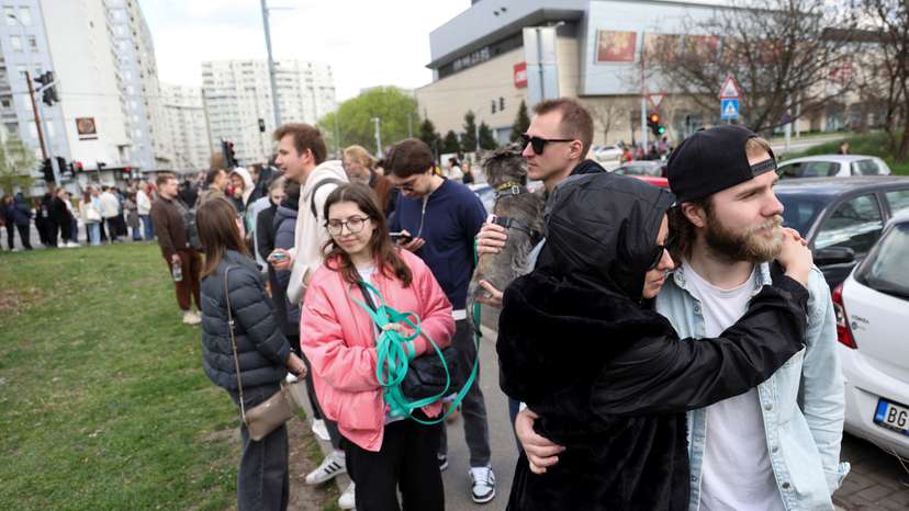 Russian citizens stand in long lines to vote on the last day of the presidential elections