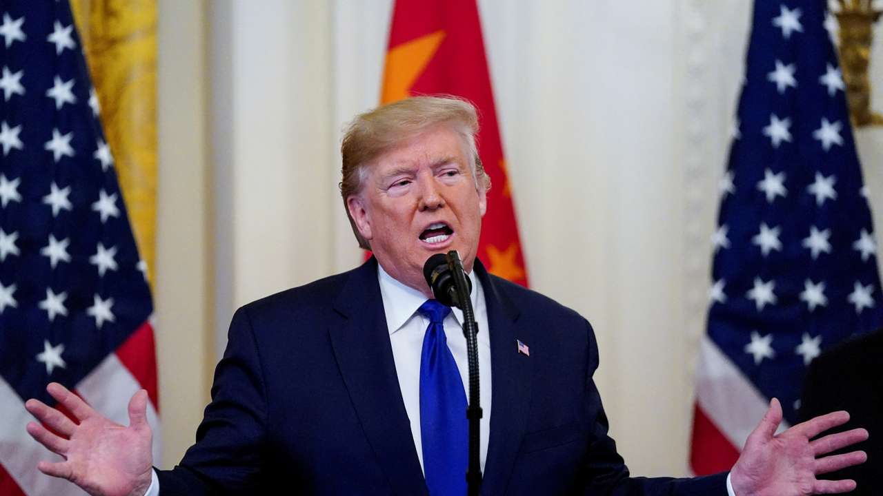 FILE PHOTO: U.S. President Trump hosts U.S.-China trade signing ceremony at the White House in Washington