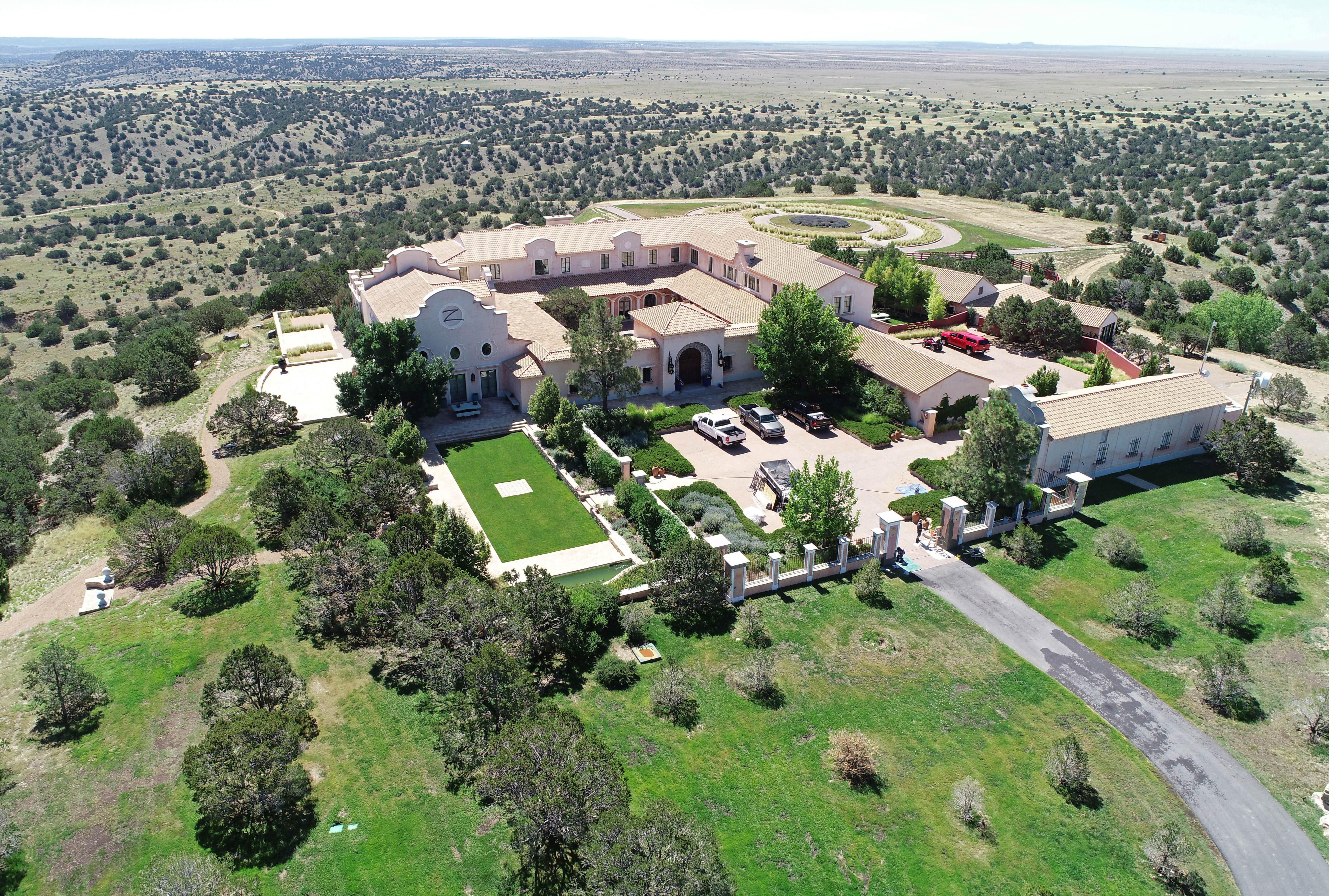 Zorro Ranch is seen in an aerial view near Stanley, New Mexico